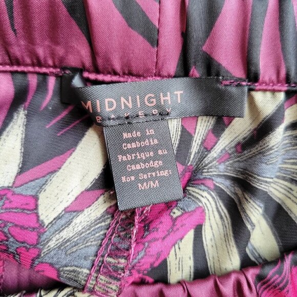 Midnight Bakery Floral Satin PJ Set Women Size Medium - Picture 10 of 13